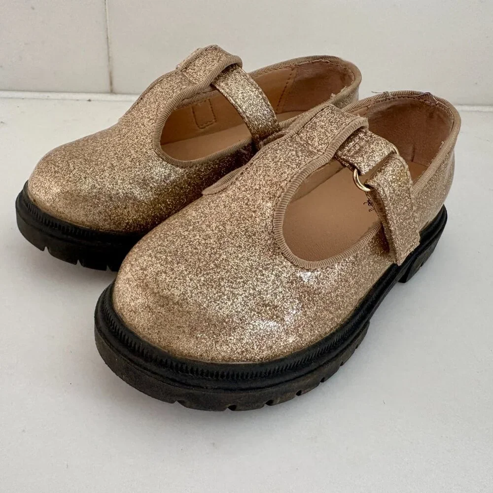 Cat & Jack Gold Glitter Dress Shoes